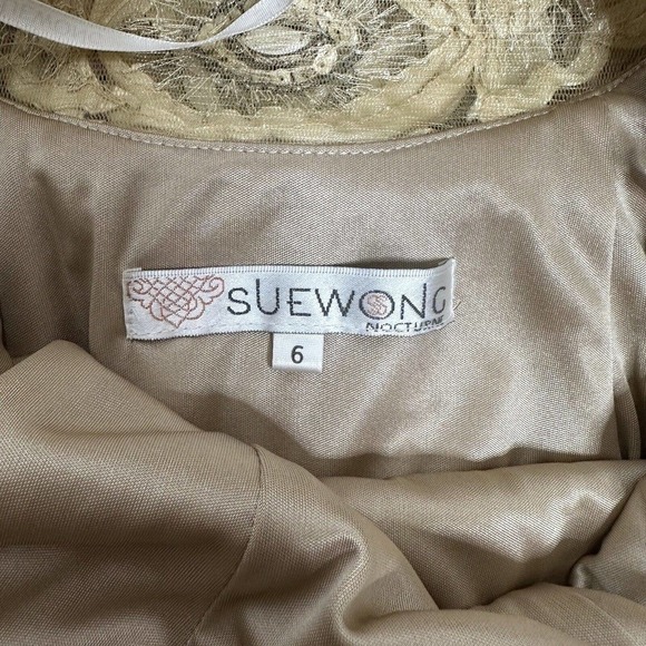 Vintage Sue Wong Nocturne Bodice Lace Cocktail Dress Women's Gold Size 6 - Picture 5 of 5